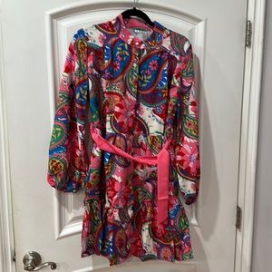 SHEIN FLOWER PRINTED Botton down tunic mini dress size M